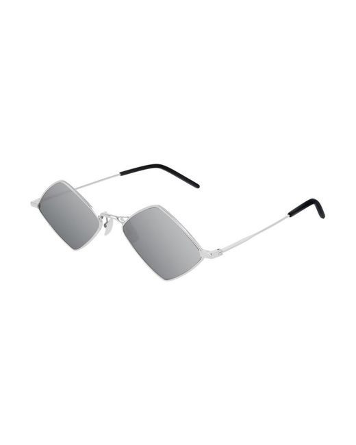 Saint Laurent White Metal Frame Sunglasses for men