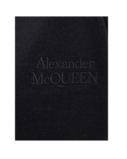 McQueen Black Buttoned Logo Embroidered Cardigan for men