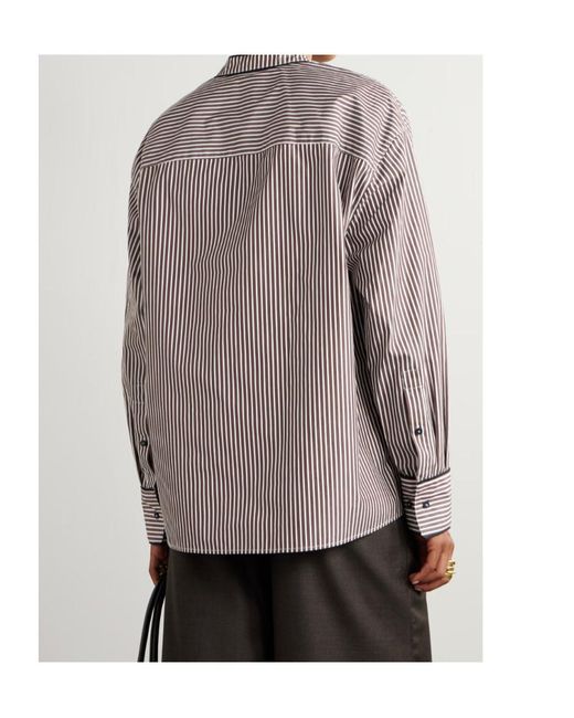 Loulou de Saison Gray Verna Striped Shirt