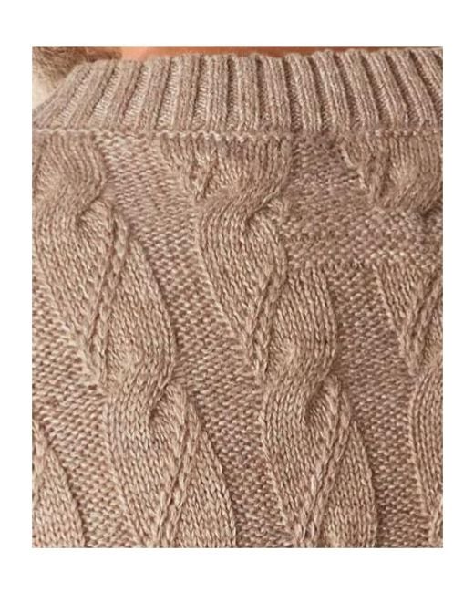 Zegna Brown Cable-Knit Crew Neck Knitted Sweater for men
