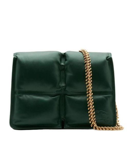 Burberry Green Snip Quilted Chain-Link Crossbody Bag