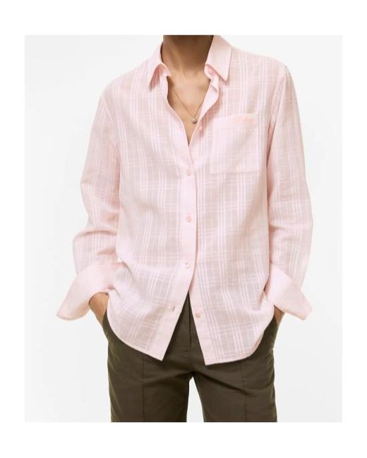 Burberry Pink Classic Fit Check Shirt