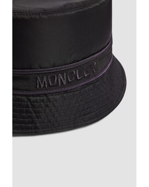 Moncler Black Technical Logo Embroidered Fisherman Hat