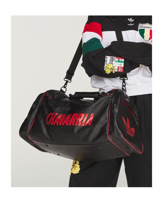 ADIDAS X WILLY CHAVARRIA Black Chavarria Premium Leather Gym Bag for men