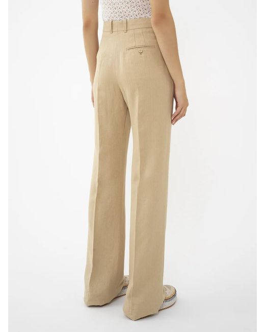 Chloé Natural Chloé High-Waist Tailored Trousers