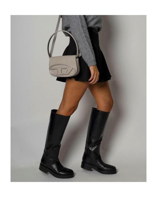 DIESEL Gray 1Dr-Iconic Foldover Top Shoulder Bag
