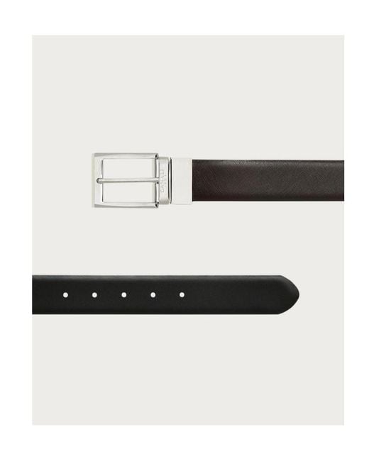 Canali Black Engraved Logo Casual Belt for men