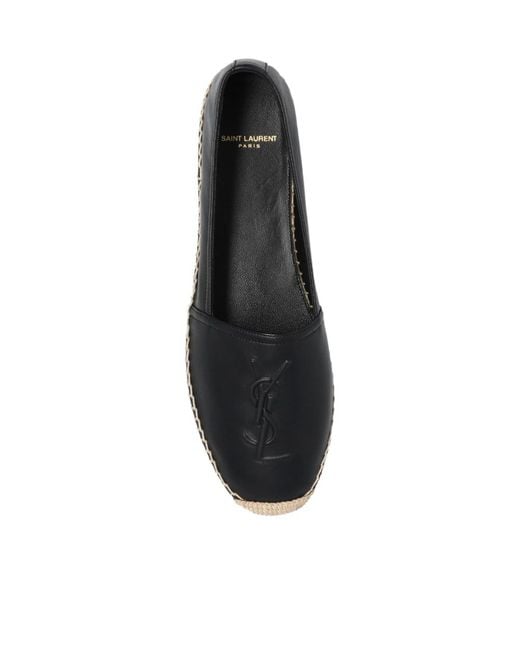 Saint Laurent Gray Cassandre Slip-On Espadrilles