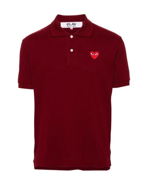 COMME DES GARÇONS PLAY Red Heart-Patch Cotton Polo Shirt for men
