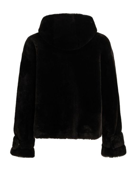 Blancha Black Hooded Fur Jacket
