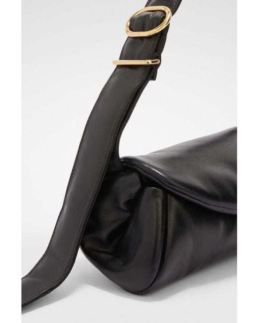 Jil Sander Black Cannolo Padded Small Shoulder Bag