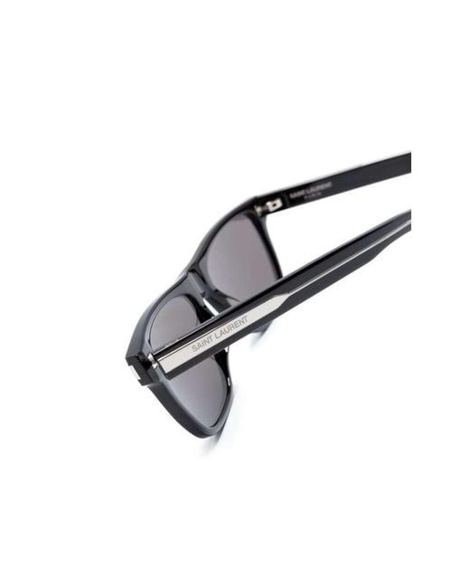 Saint Laurent Gray Eyewear Square Frame Sunglasses for men