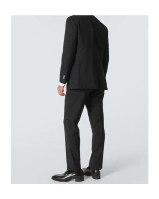 Kiton Black Single-Breasted Wool Suit for men