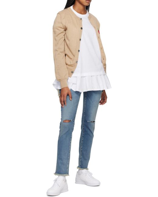 Comme des Garçons White Round-Headed Low-Top Casual Shoes