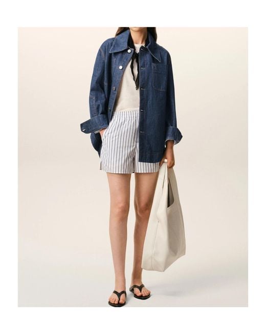 AMI Blue Ami Ami De Coeur Worker Worker Overshirt for men