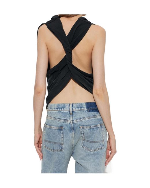 Maison Margiela Black Ruffled Top