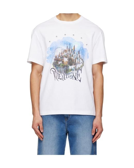 we11done White Crew Neck Short-Sleeved T-Shirt for men