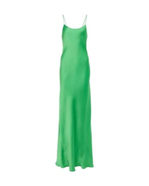 Victoria Beckham Green Satin Dress