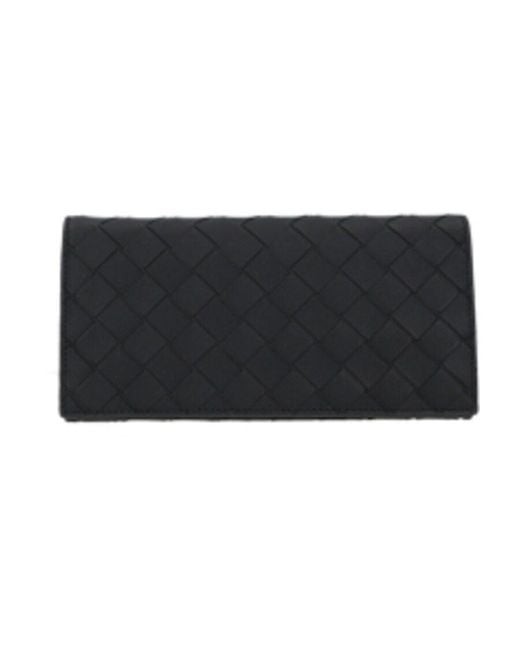 Bottega Veneta Black Intrecciato Weave Continental Wallet