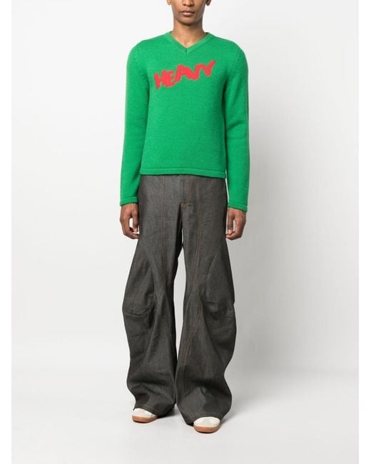 ERL Green Long-Sleeved Sweater for men