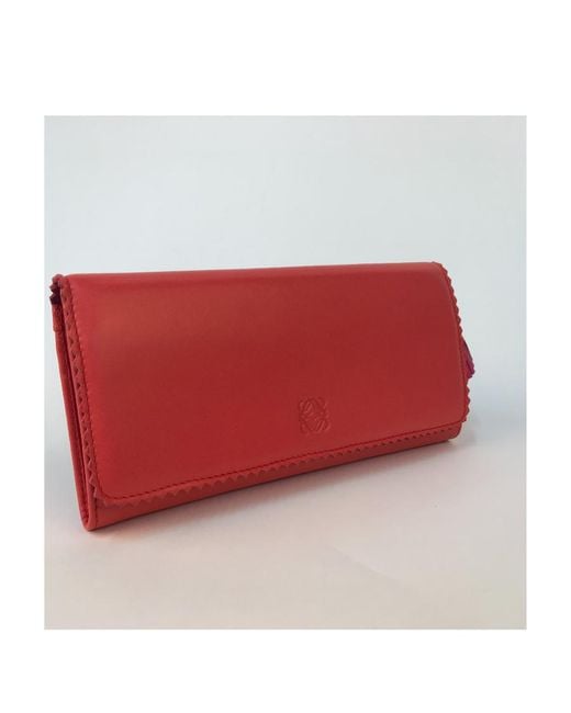 Loewe Red Zipper Wallet
