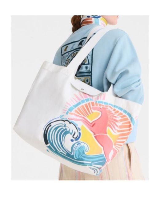 Longchamp White L Le Pliage Horse-Graphic Tote Bag
