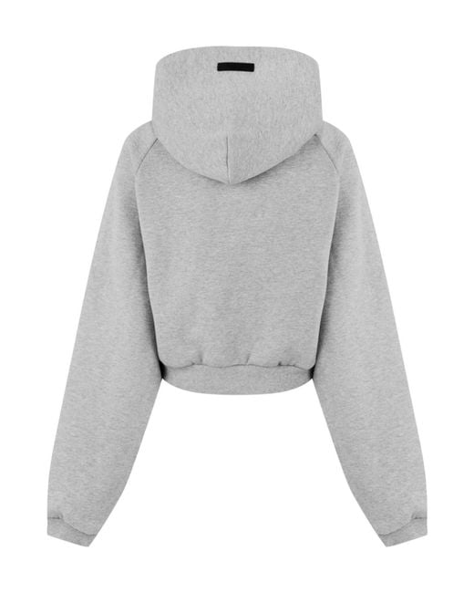 Fear Of God Gray Logo Hooded Sweatshirt