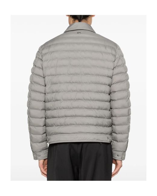 Herno Gray Quilted Press-Stud Jacket for men
