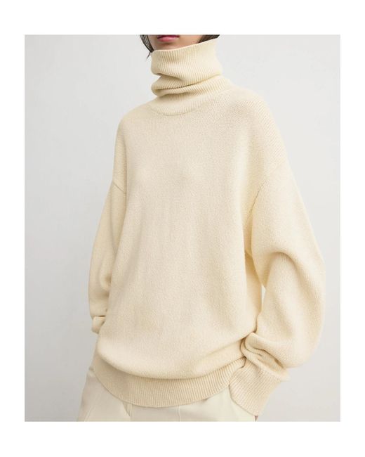 Totême Natural Longline Turtleneck Ecru