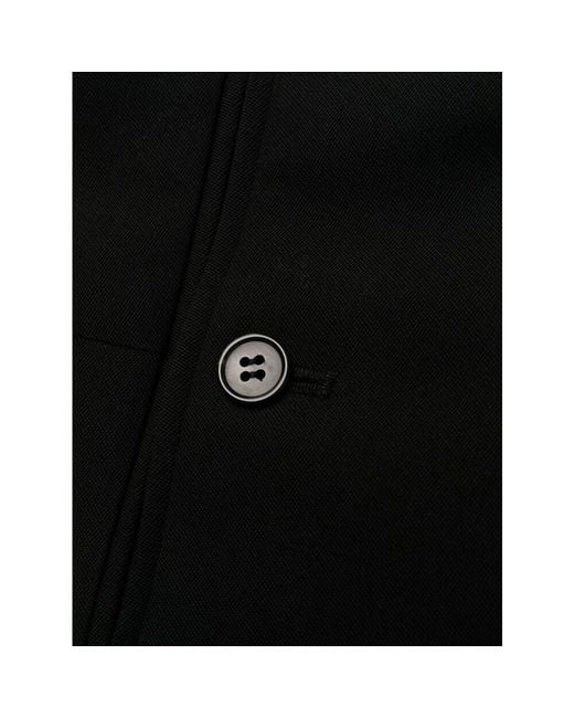 Saint Laurent Black Button Detailed Straight Leg Trousers for men