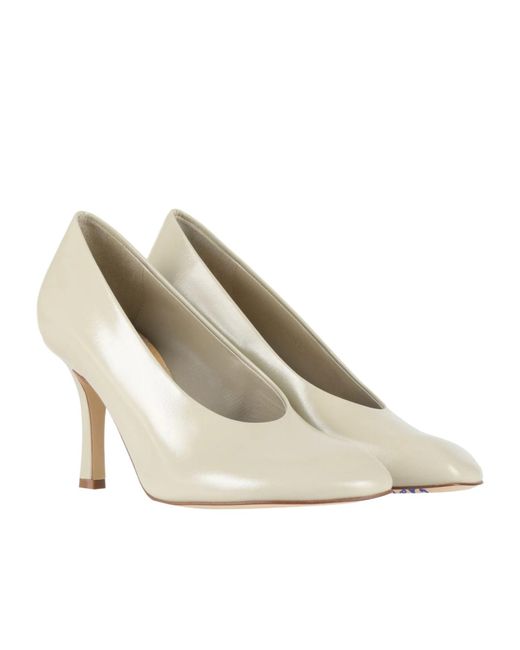 Burberry White Minimalist High Heels