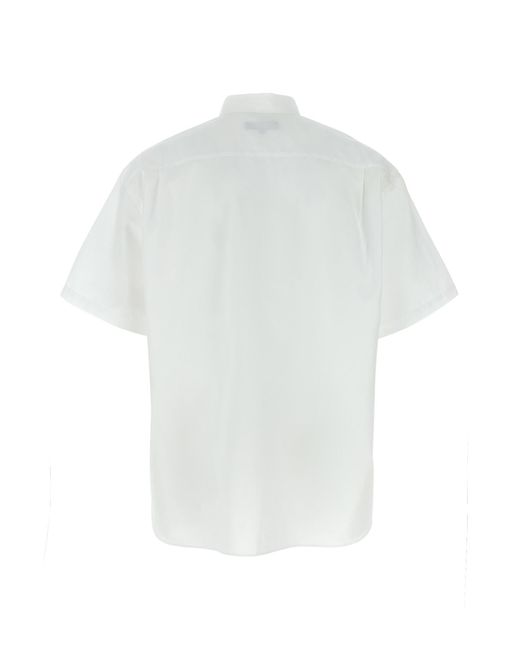 Comme des Garçons White Logo Embroidery Shirt for men