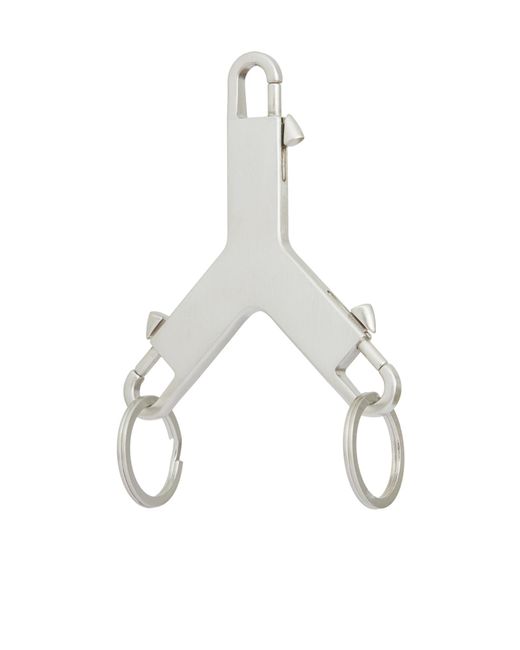 Rick Owens White Solid Color Keychain for men
