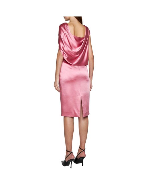 Givenchy Pink Asymmetric Draped-Back Dress