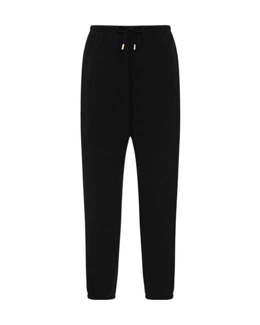 The Row Black Teo Cotton-Blended Pants