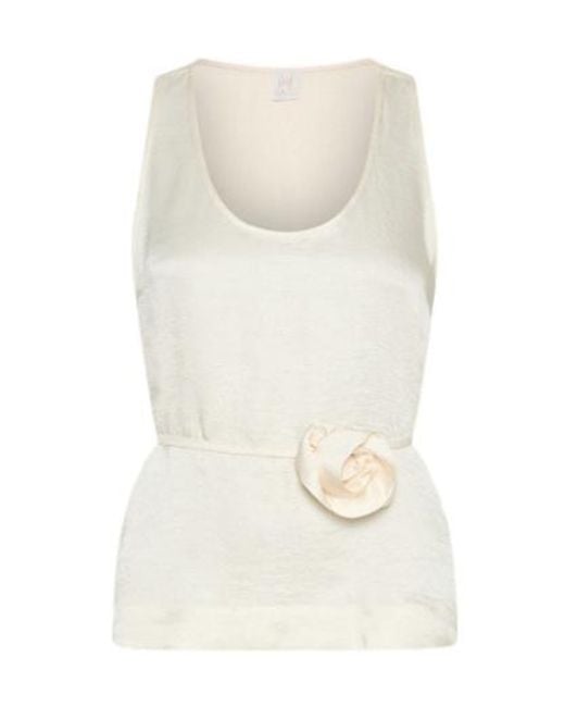 Marella White Top With Matching Flower
