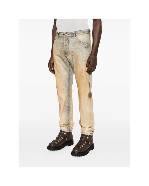 DSquared² Natural Belt Loop Denim Trousers for men