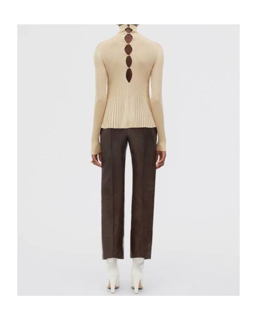 Bottega Veneta Natural Lightweight Pleated Jumper