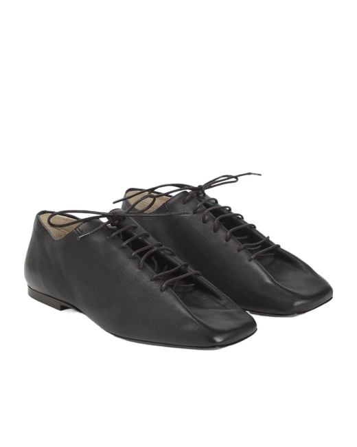 Lemaire Black Souris Folded Leather Lace-Up Derby