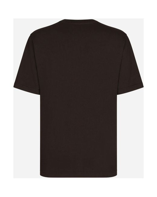 Dolce & Gabbana Black Cotton Pocket-Detail T-Shirt for men