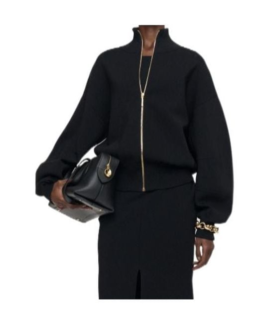 Joseph Black Sable Milano Balloon Sleeve Zip Jacket