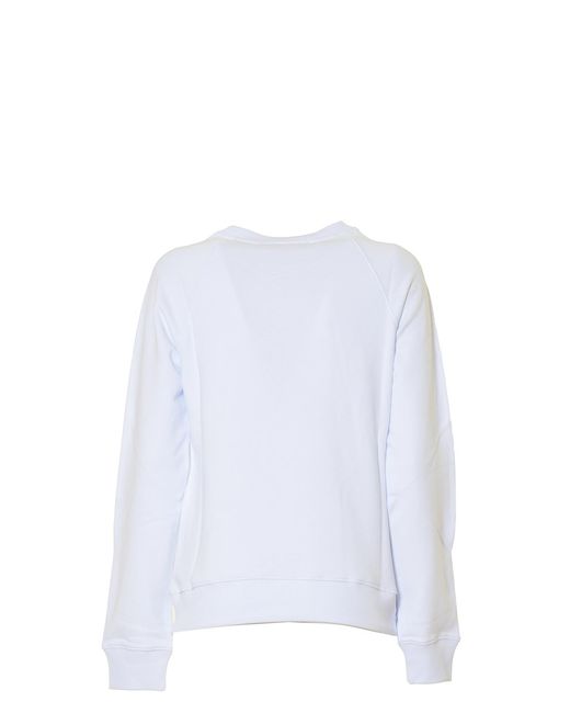 MSGM White Round-Necked Sweater