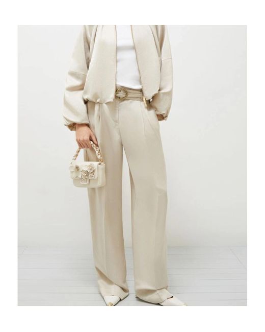 Marella White Pleated Casual Pants