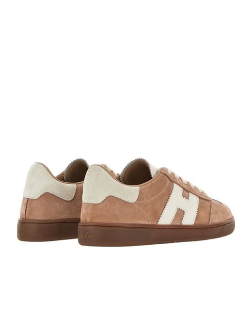 Hogan Brown Cool Side H Patch Sneakers