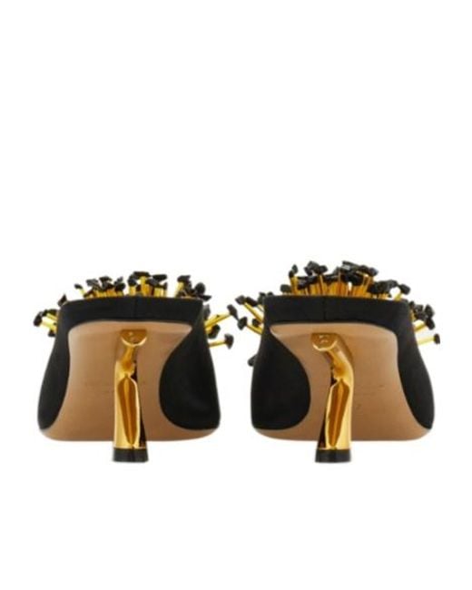 Ferragamo Black Ferragamo Safi Embellished Heel Mules
