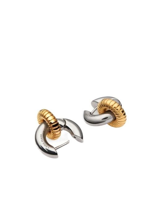 Loro Piana Metallic Bale Wiggle Hoop Earrings