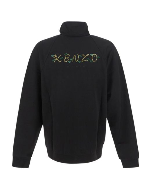KENZO Blue Tiger Tail K Logo Embroidered Track Jacket for men