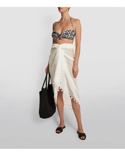 Melissa Odabash White Pareo Tassel Scarf