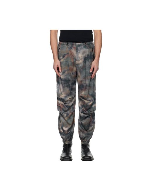 DIESEL Gray Stitched Trousers for men