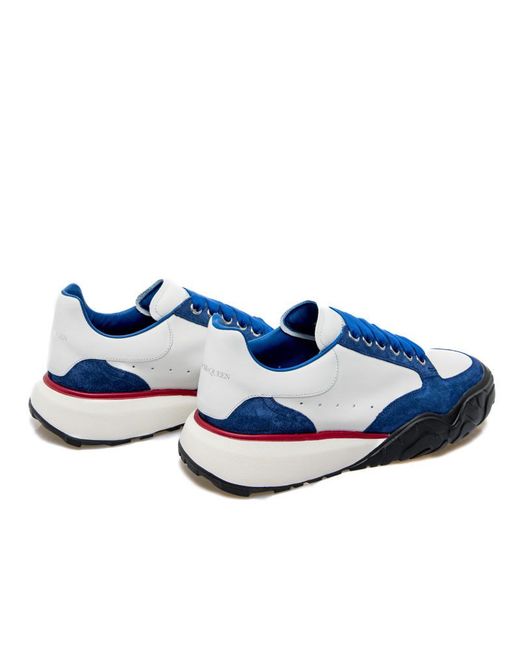McQueen Blue Oversized Panelled Lace-Up Sneakers for men